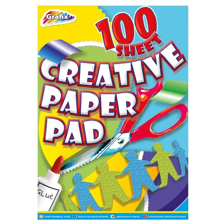 Grafix papiri u boji formata 21x30 cm, blok sa 100 listova raznih boja za kreativni rad i umjetničke projekte.