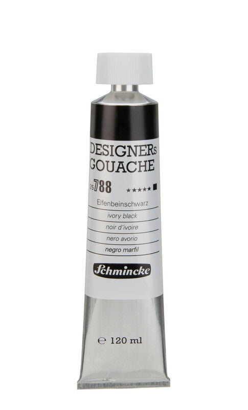 Gvaš boja Schmincke Designers Gouache 120 ml – 788 Bjelokosna crna