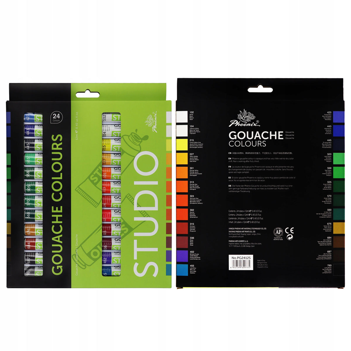 Gvaš boje Phoenix 12–24 x 12 ml
