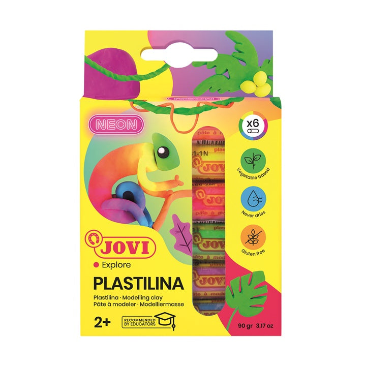 JOVI Neon sjenila od plastelina 6 x 15 g — slika 1