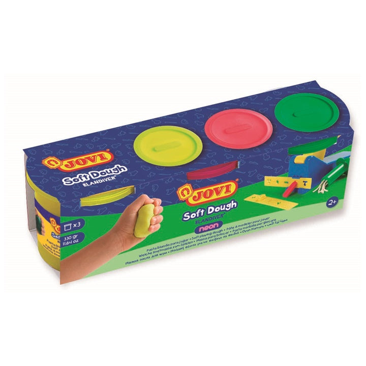 JOVI Plastelin u čašicama BLANDIVER neon sjenila 3 x 110 g — slika 1