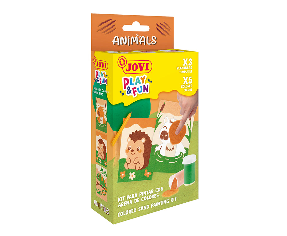 JOVI Play&Fun mini kreativni set za slikanje pijeskom – 9 dijelova – Životinje