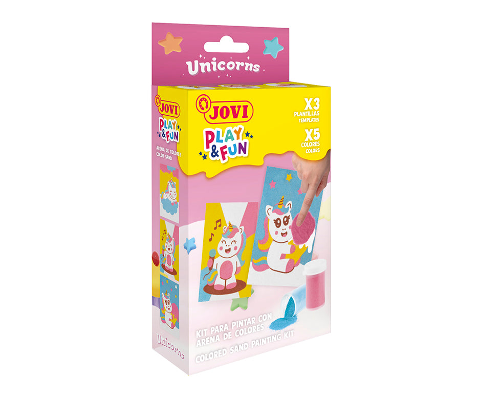 JOVI Play&Fun mini kreativni set za slikanje pijeskom – 9 dijelova – Jednorozi