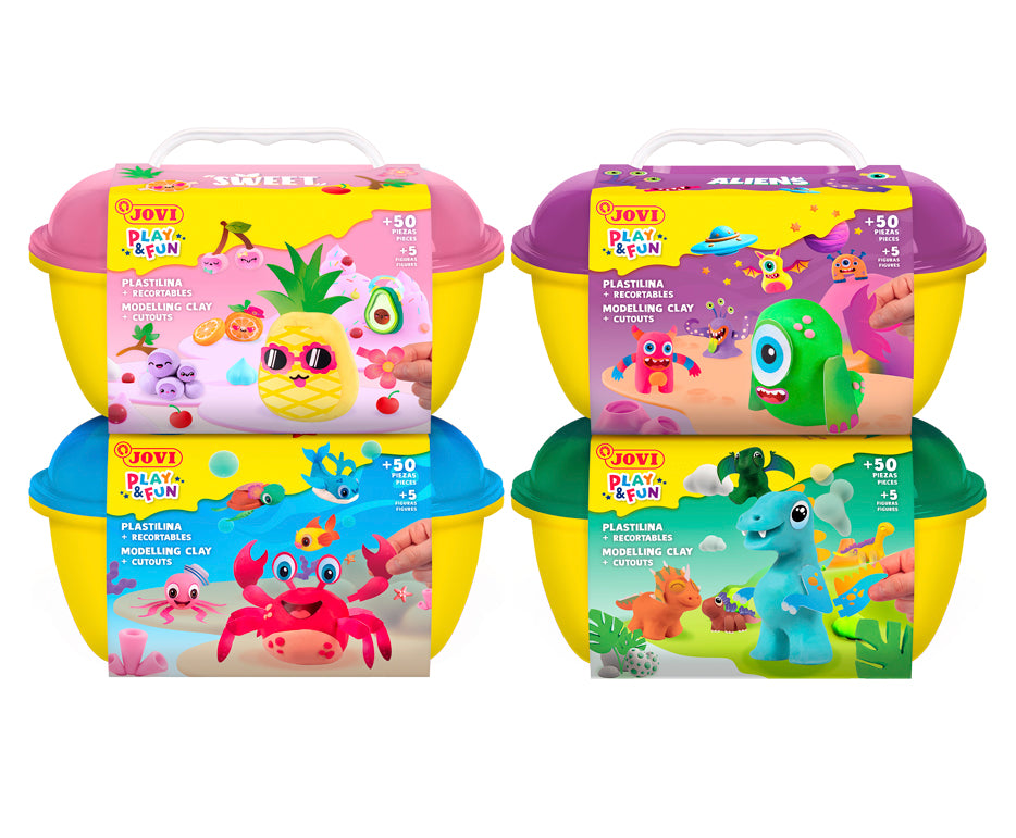 JOVI Play&Fun prirodzeni plastelin u koferčiću Jurassic – set s priborom