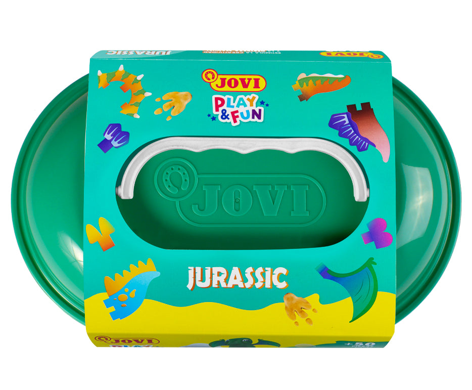 JOVI Play&Fun prirodzeni plastelin u koferčiću Jurassic – set s priborom