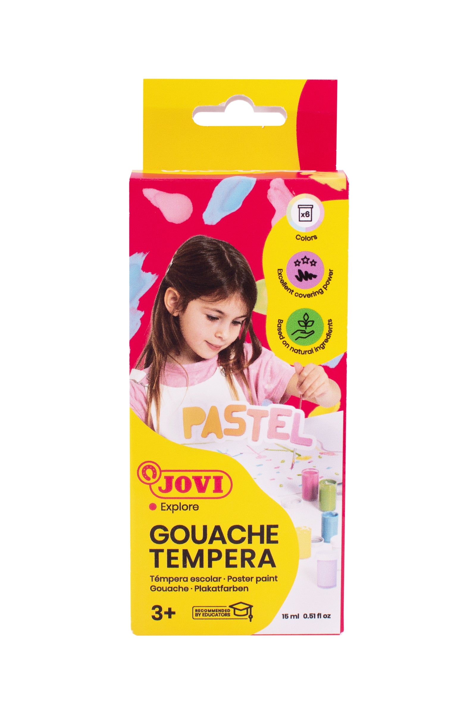 Pastelne tempera boje JOVI Premium 6 x 15 ml s kistom