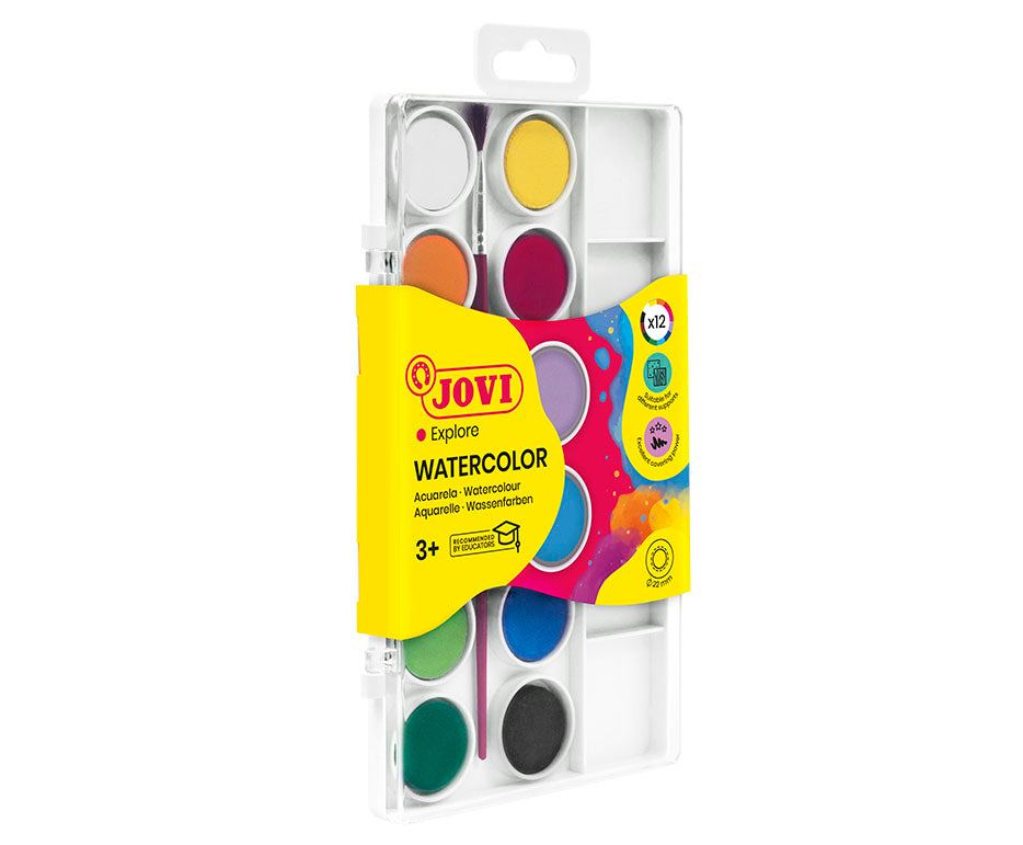 JOVI vodene boje ø 22 mm – 12 kom sa kistom