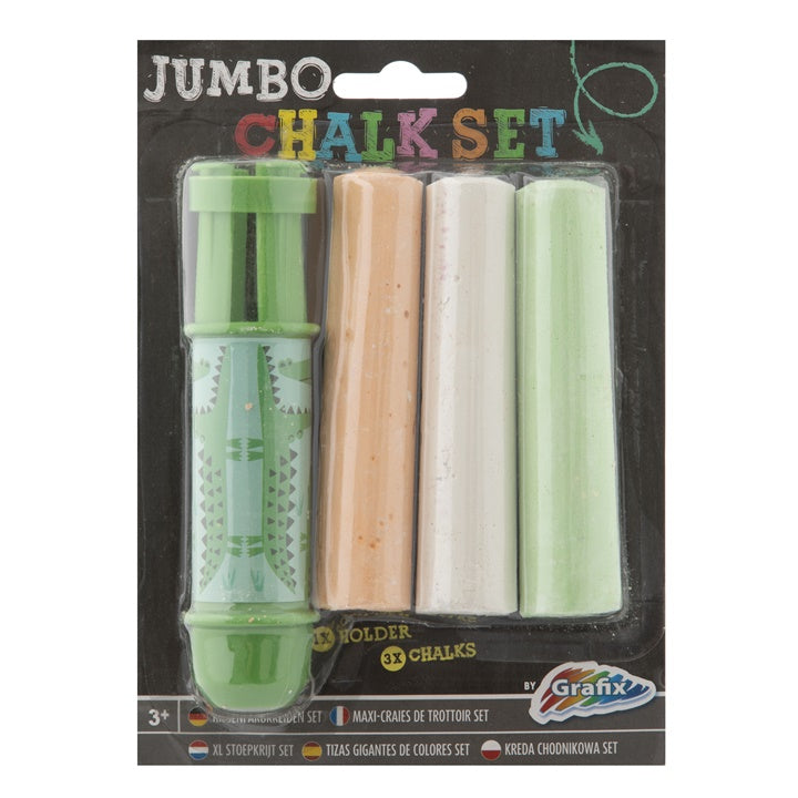 Pakovanje od tri jumbo krede za trotoar sa držačem, idealno za kreativnu igru na otvorenom.