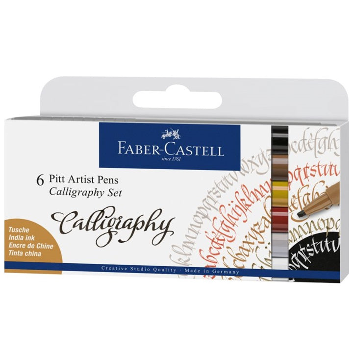 Set od četiri Faber-Castell Pitt kaligrafska pera za precizno ispisivanje i umjetničko crtanje.