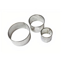 Set od tri okrugla kalupa za glinu prečnika 20, 30 i 40 mm za precizno oblikovanje keramike i gline.