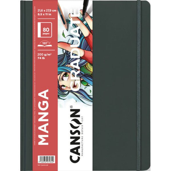Knjiga za skiciranje Canson Graduate Art Book Manga 200 g/m², 80 listova, 21,6 x 27,9 cm, tvrdi povez