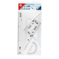 KOH-I-NOOR veliki geometrijski set od 4 dijela za školu, uključuje lenjir, dva trougla i uglomer.