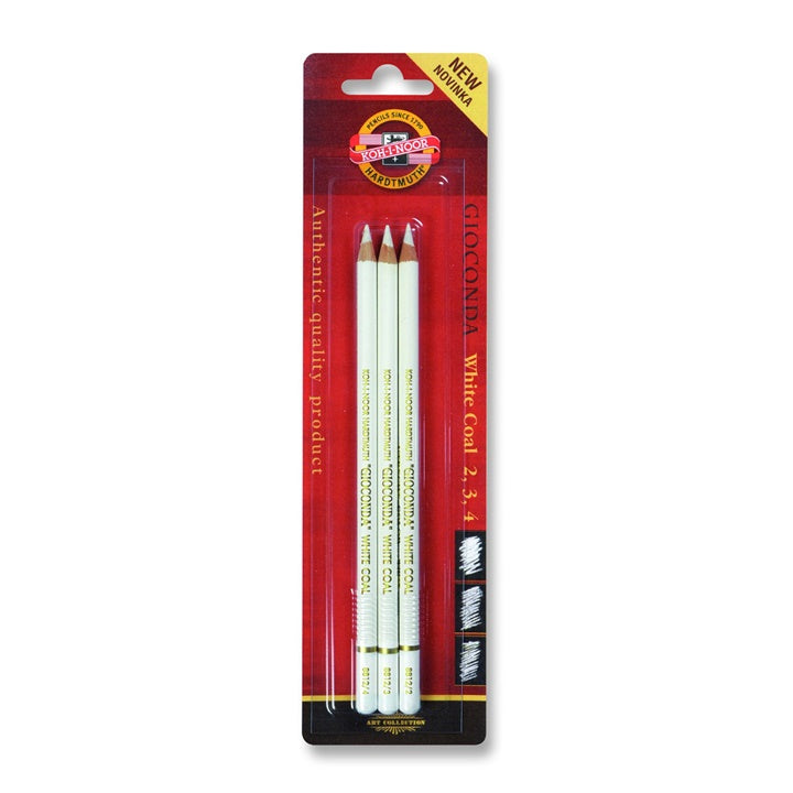 Komplet bijelih gradacionih ugljena u olovci Gioconda KOH-I-NOOR - 3 kom