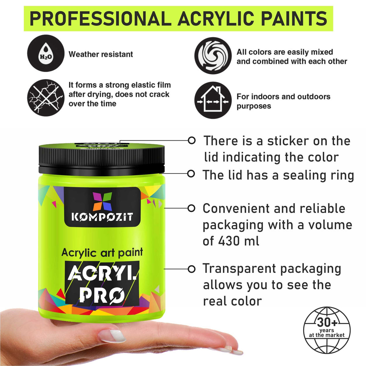 Akrilna boja ACRYL PRO ART Kompozit 430 ml