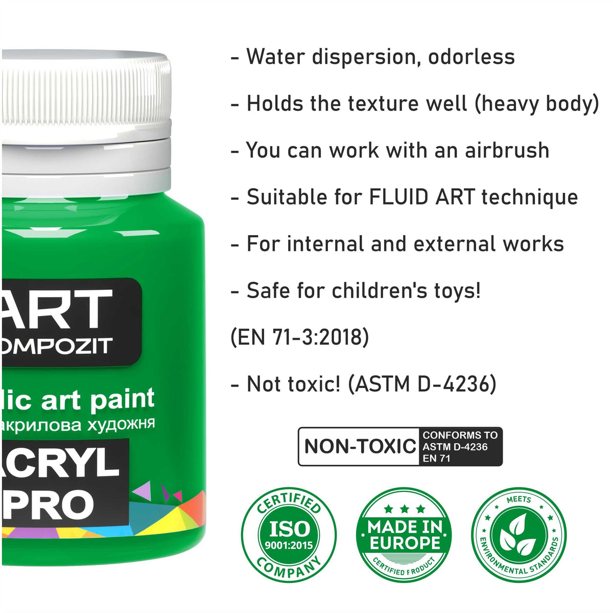Set akrilnih boja ACRYL PRO Kompozit 12x20 ml