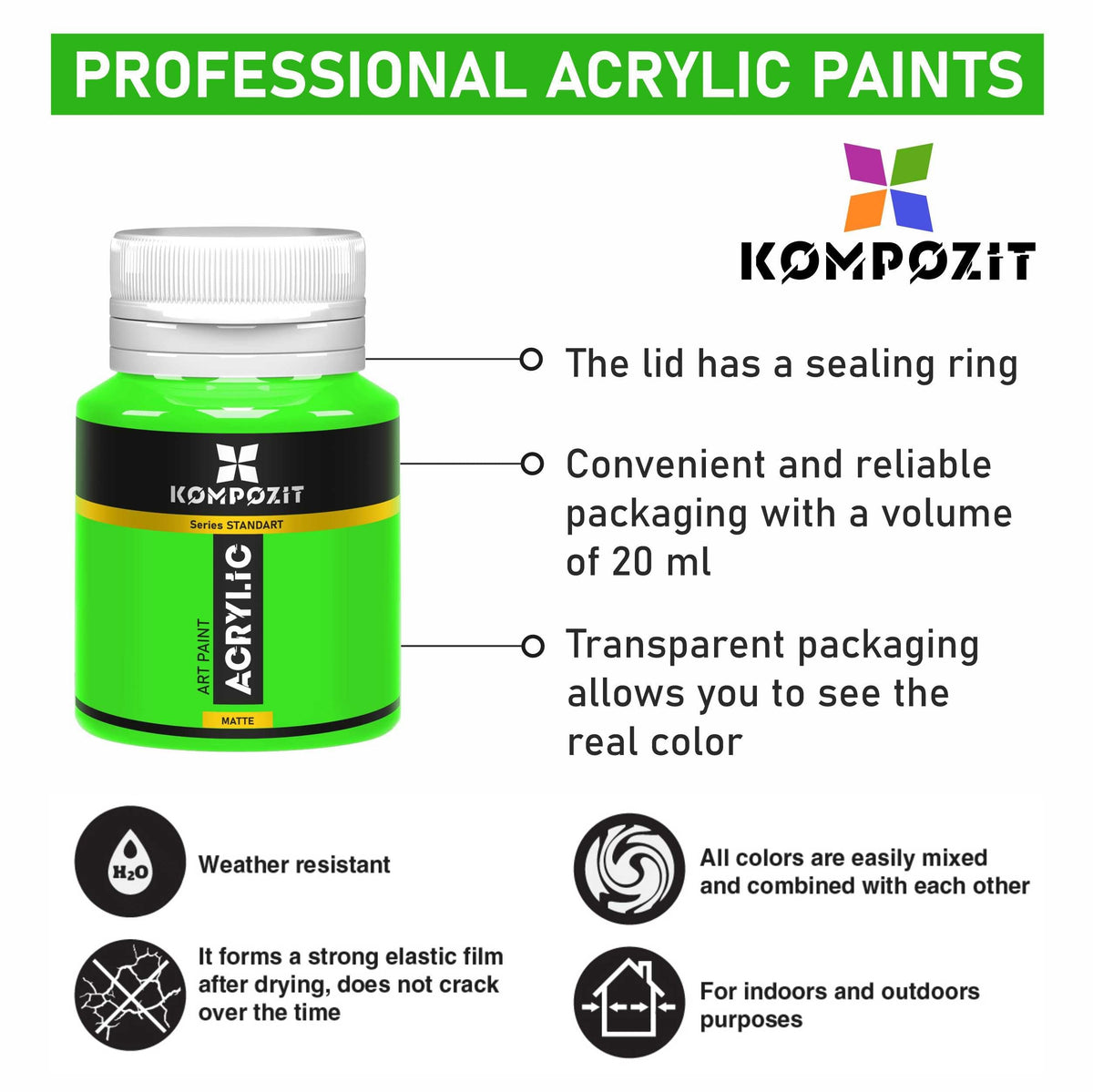 Akrilna boja STANDART Kompozit Fluorescent 20 ml