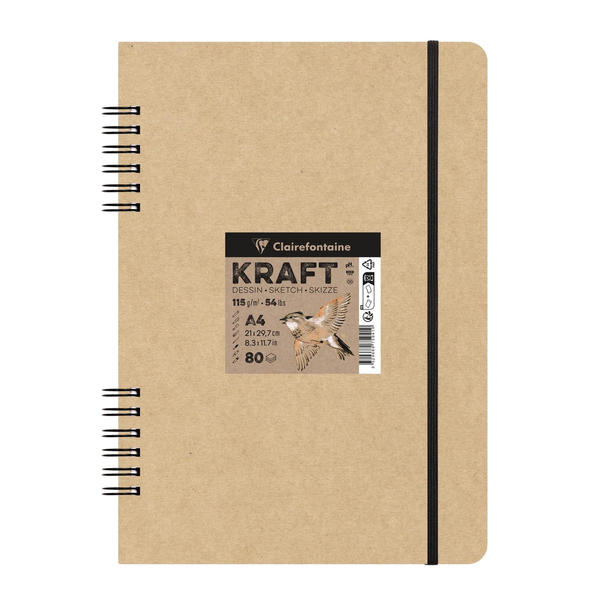Kraft skicovací blok CLAIREFONTAINE 115 g/m² A5 – A4 - 80 listov