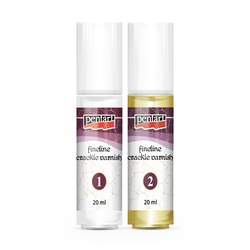 Krakelirajući lak Pentart Fineline sa sitnim pukotinama, dvokomponentni, 2x 20 ml set