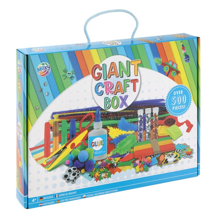 Kreativni set Giant Craft Box 500 kom plavi sa raznovrsnim materijalima za dječje rukotvorine.