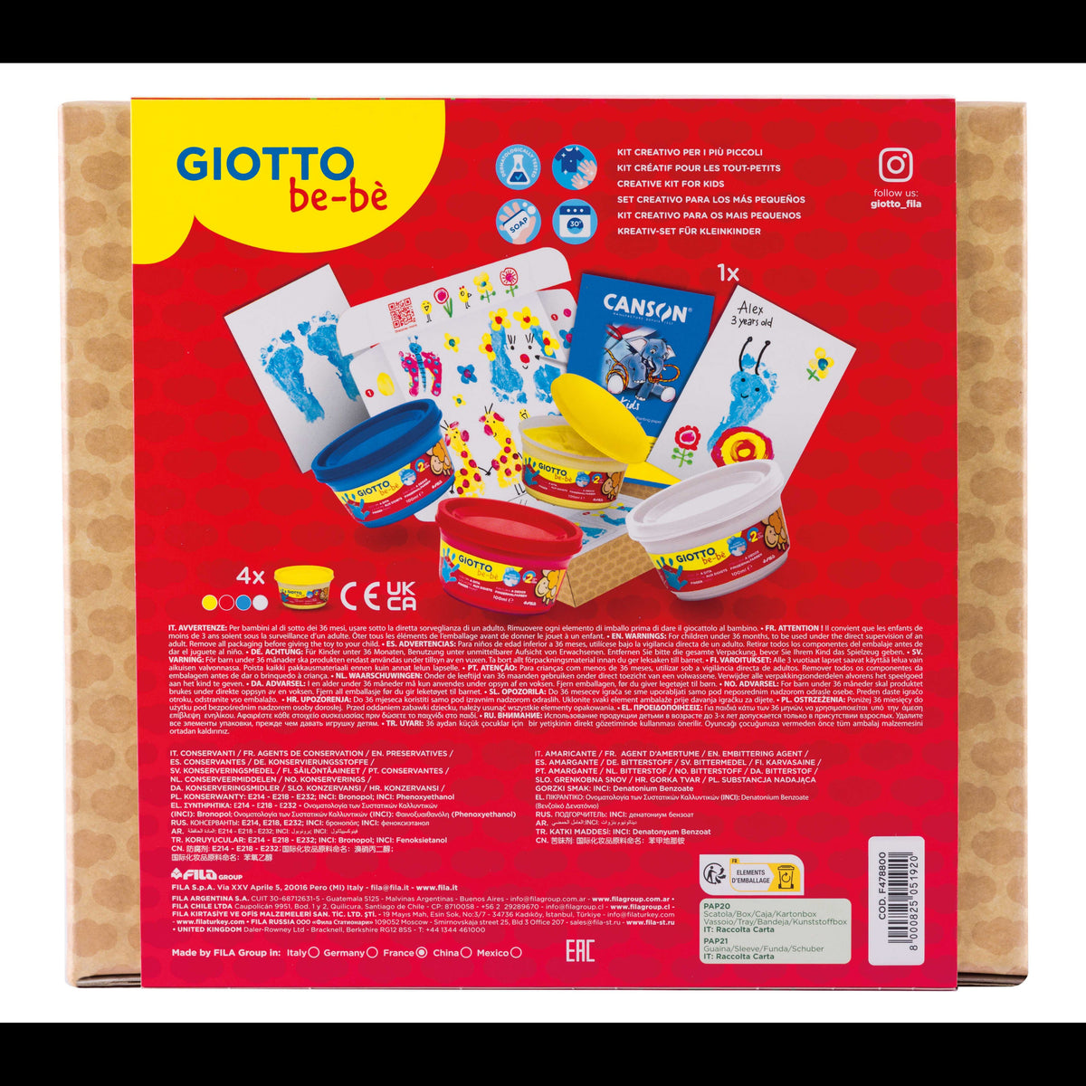 Kreativni set GIOTTO be-bè My Little Feet za otiske ruku i nogu – 5 kom