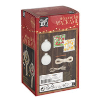 Sadržaj pakovanja Kreativni set Macrame bauble kit XMAS sa materijalom i uputstvom za kreativni rad.