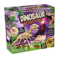 Kreativni set za djecu Grafix Dinosaur sa priborom za crtanje i bojenje motiva dinosaurusa.