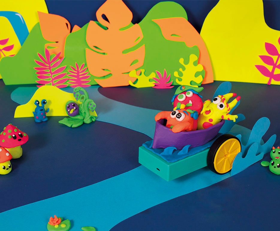 Kreativni set za modeliranje Jovi Tech Crazy Cars Čudovišta - 14 kom