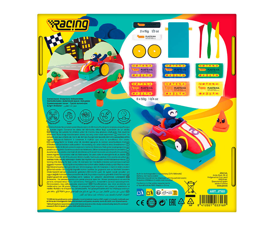 Kreativni set za modeliranje JOVI Tech Crazy Cars Trke 14 kom