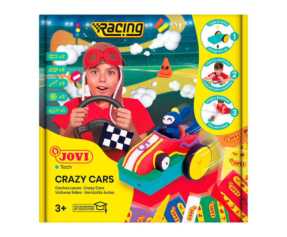 Kreativni set za modeliranje JOVI Tech Crazy Cars Trke 14 kom