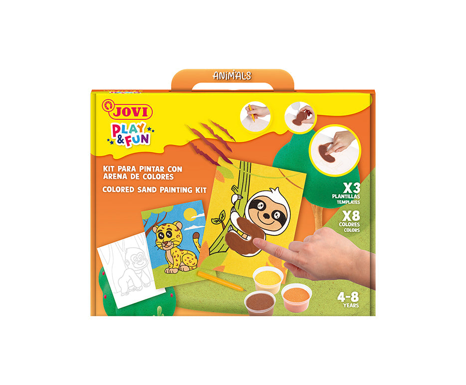 Kreativni set za slikanje pijeskom JOVI Play&Fun Životinje – 12 dijelova