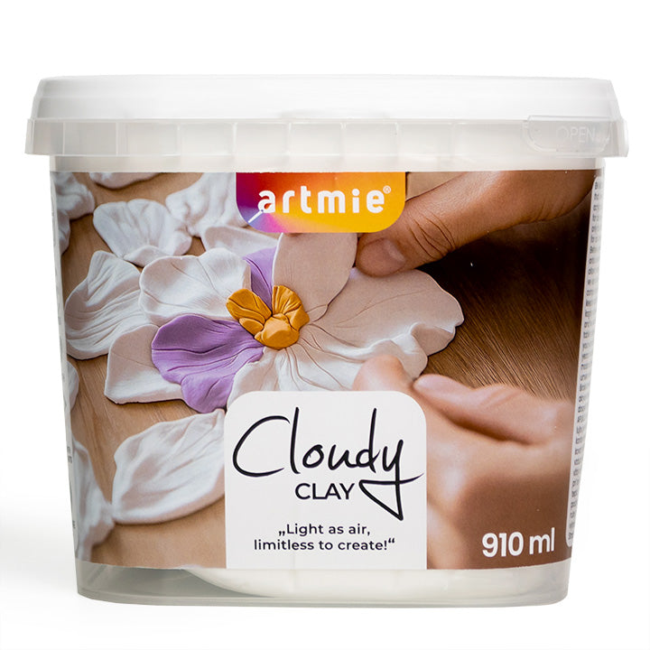 Pakovanje lagane mase za modeliranje ARTMIE Cloudy Clay od 910 ml u bijeloj posudi.
