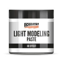 Bijela lagana modelirna pasta Pentart od 500 ml u plastičnoj posudi za kreativno oblikovanje i modeliranje.