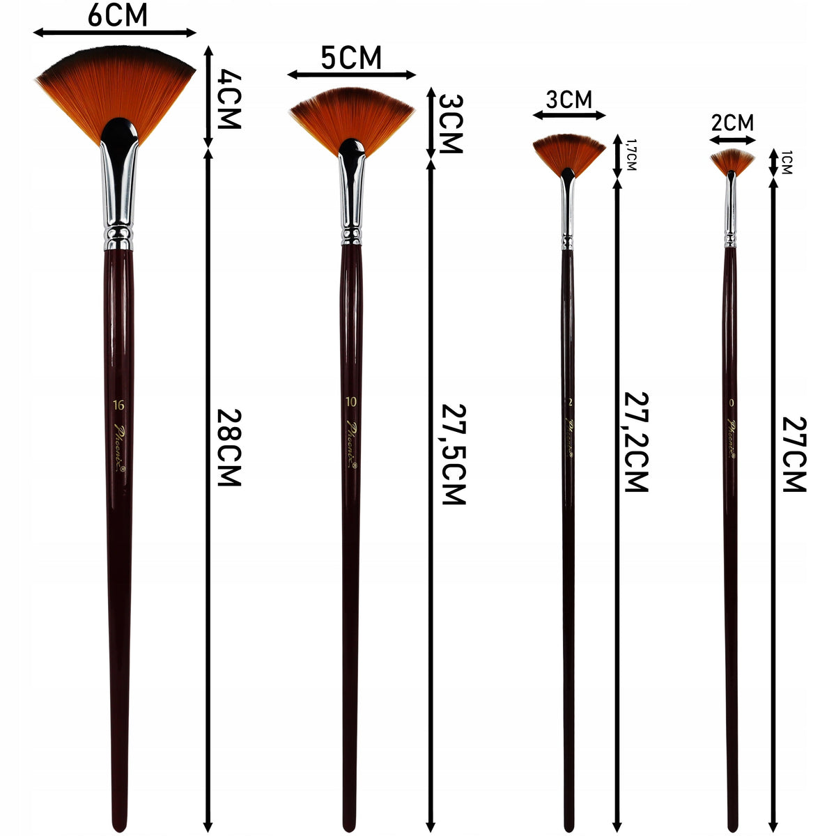 Lepezasti kistovi Phoenix - set od 4 komada