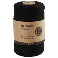 Makrame konac 2 mm x 198 m - izaberite boju - crna