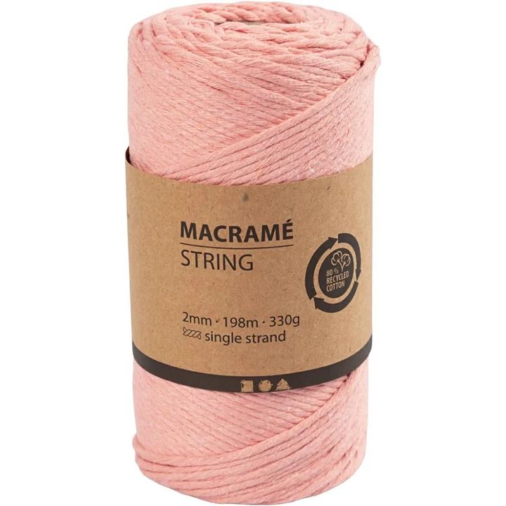 Makrame konac 2 mm x 198 m - izaberite boju - roza