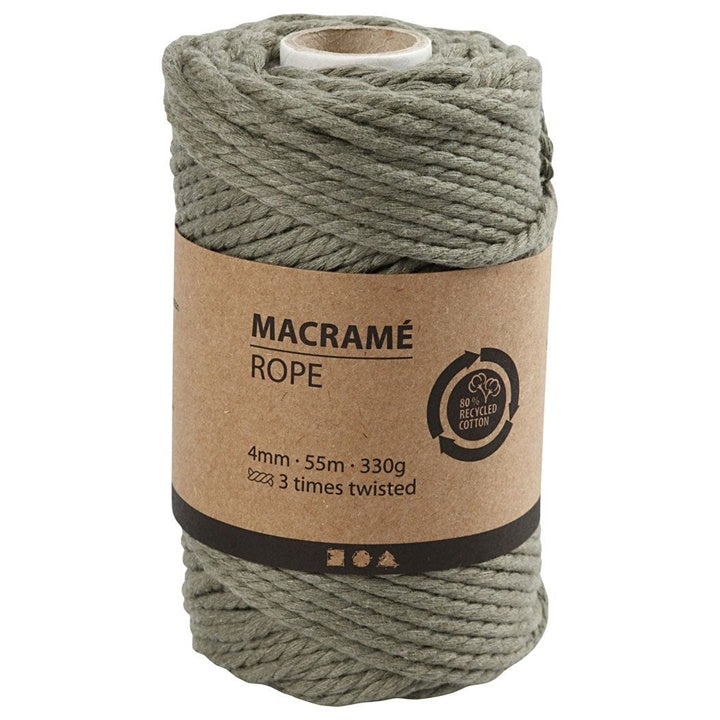 Makrame konac 4 mm x 55 m - izaberite boju - mahovina zelena