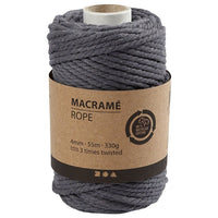 Makrame konac 4 mm x 55 m - izaberite boju - siva