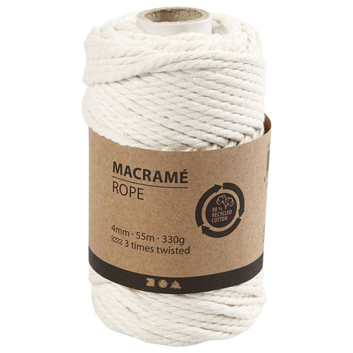 Makrame konac 4 mm x 55 m - izaberite boju – off-bijela