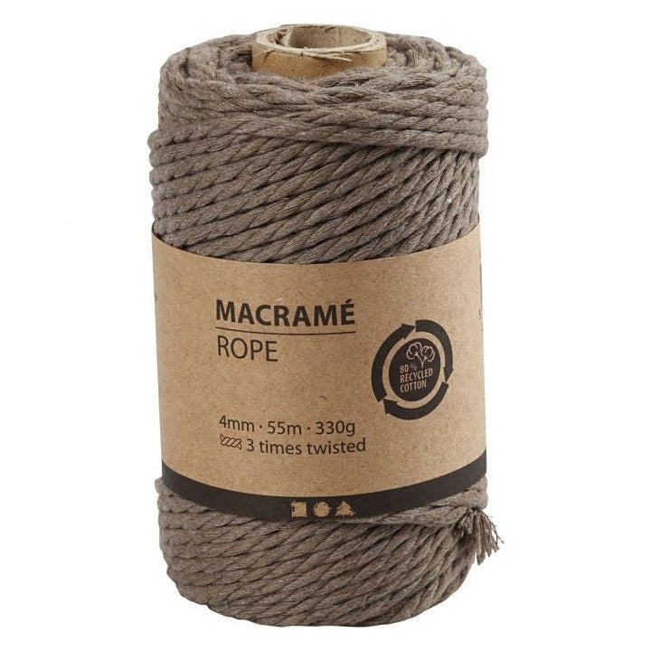 Makrame konac 4 mm x 55 m - izaberite boju – svijetlo smeđa