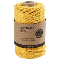Makrame konac 4 mm x 55 m - izaberite boju – žuta