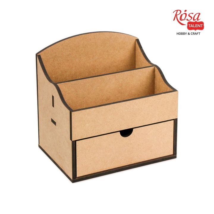 MDF organizator ROSA TALENT sa jednom ladicom, dimenzija 20x15x20.5 cm, idealan za odlaganje slikarskog pribora.