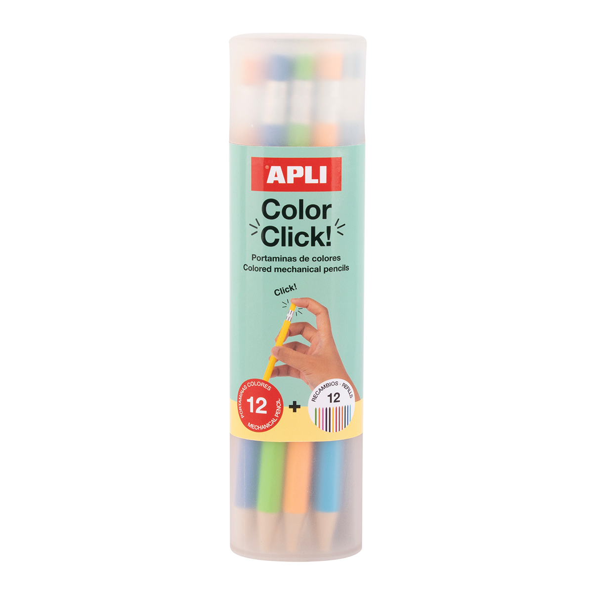 Mehaničke bojice APLI Color Click, 12 kom sa zamjenskim minama i rezačem