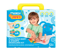 Meka prirodna plastelina JOVI My First 4 x 38 g – + 3 drvena pečata