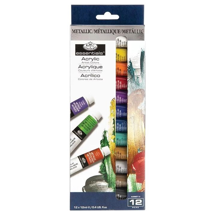 Pakovanje Royal & Langnickel metalik akrilnih boja sa 12 tuba od 12 ml.