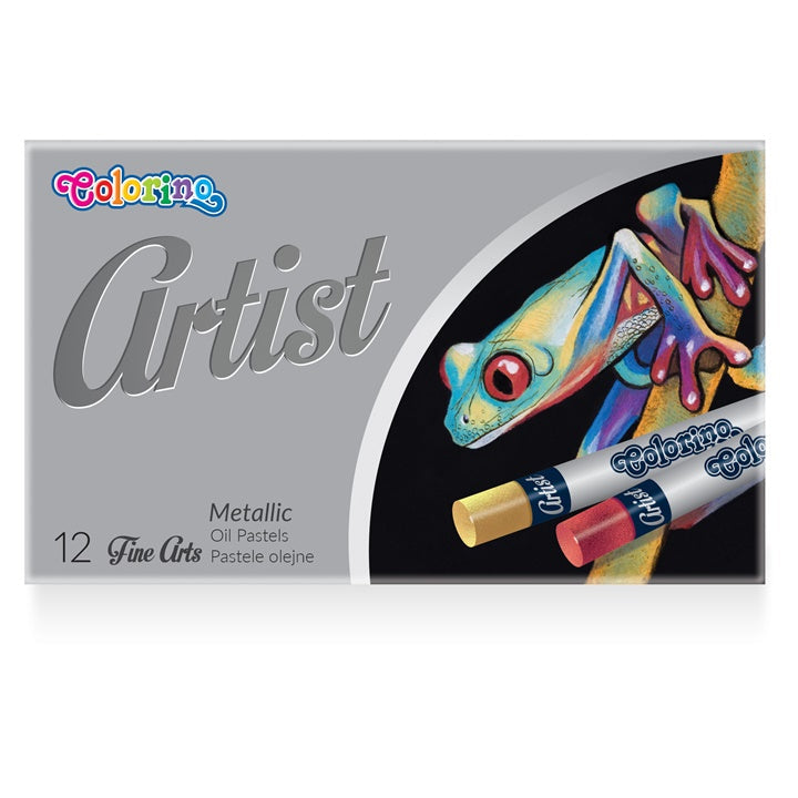 Pakovanje od 12 metalik uljanih pastela Colorino Artist za umjetničko crtanje.