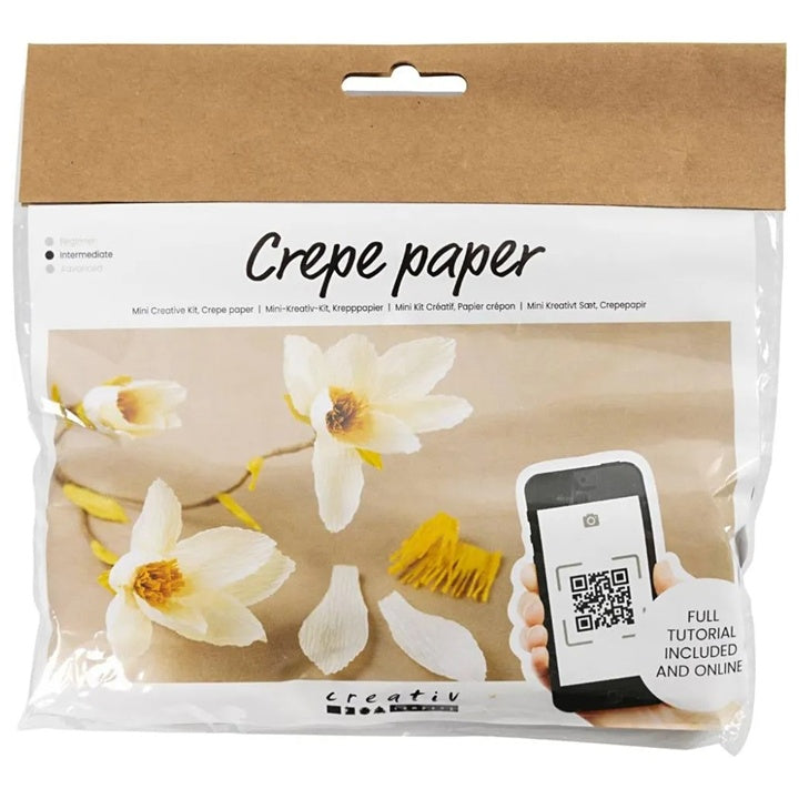 Mini kreativni set za izradu grančice magnolije od krep papira u kutiji