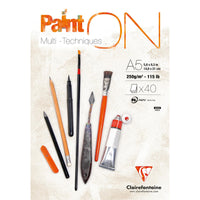Mix Media blok CLAIREFONTAINE Paint'On bijeli A5 250 g/m² - 40 listova