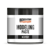 Bijela Pentart modelirna pasta u plastičnoj posudi od 500 ml za umjetničko oblikovanje i reljefe.