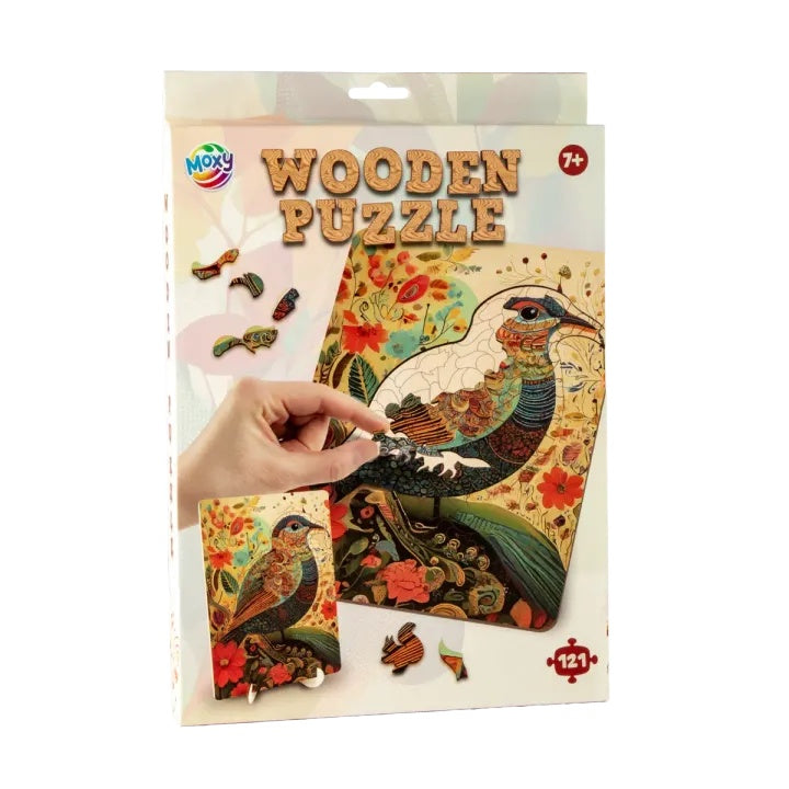 MOXY drvene puzzle Ptica od 130 komada sa umjetničkim dizajnom u kutiji