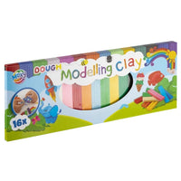 MOXY kreativni set sa 16 boja mekane modelarske gline u plastičnim posudicama.